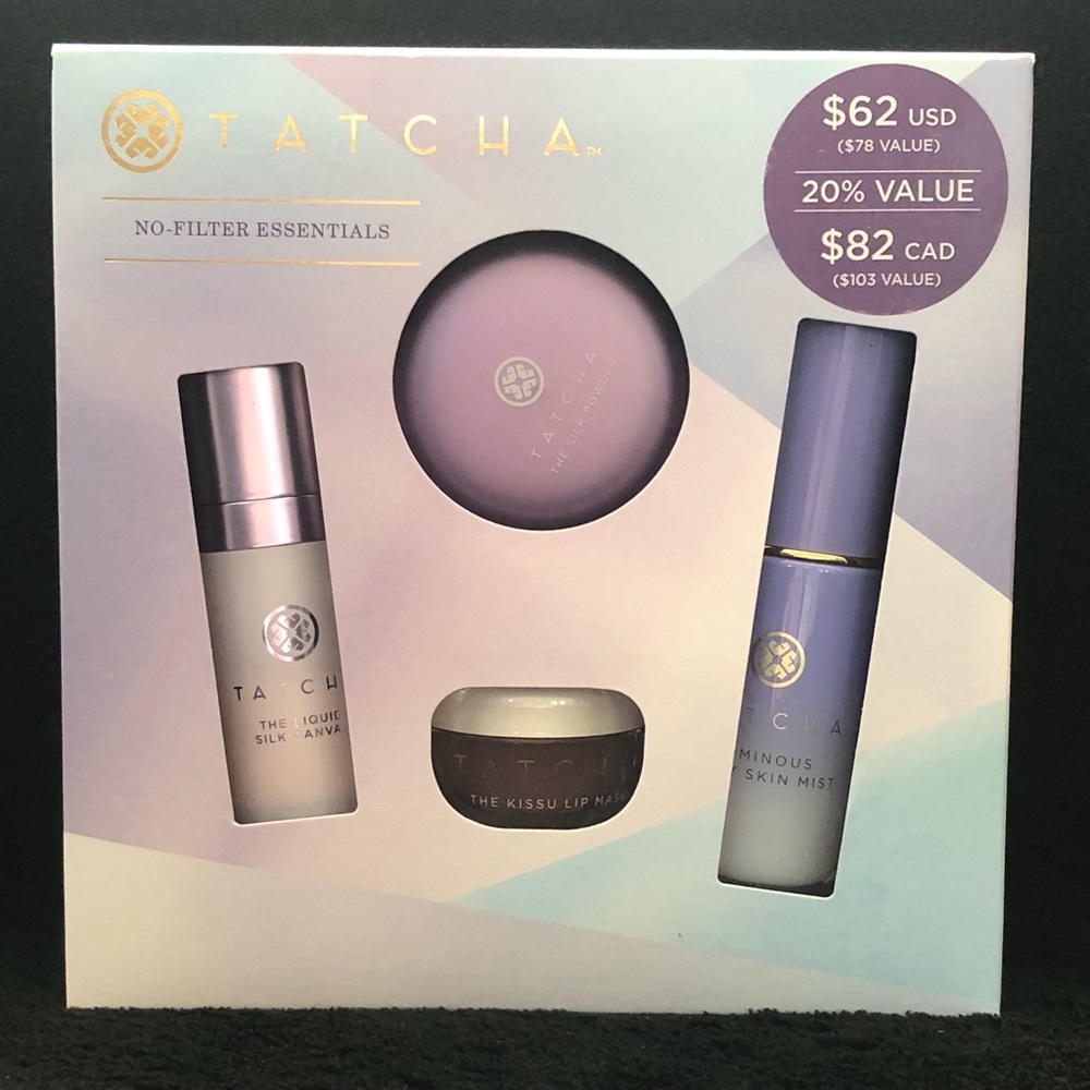 Tatcha No Filter Essentials 4 Pc Set Silk Powder Canvas Must Kissu Travel Size